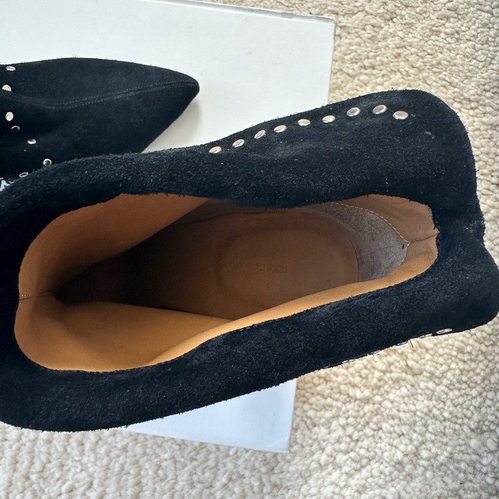 Isabel Marant Black Suede Studded Story Lisbo Ankle Boots, Size 39, NIB - Picture 5 of 14
